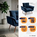 Ver imagem 3 de Poltrona Duala Velut Azul Decorativa com Pés Palito - King House