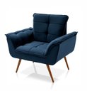 Ver imagem 5 de Poltrona Duala Velut Azul Decorativa com Pés Palito - King House