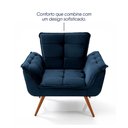 Ver imagem 4 de Poltrona Duala Velut Azul Decorativa com Pés Palito - King House