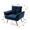Ver imagem 2 de Poltrona Duala Velut Azul Decorativa com Pés Palito - King House