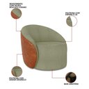 Ver imagem 3 de Poltrona Sala Orgânica Kit 2 Lua Giratória Sintético Pu Nozes/bouclê D03 - D'Rossi Cor Pistache