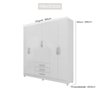 Guarda Roupa Casal 6 Portas 3 Gavetas 180cm Branco Megasul - 8