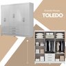 Guarda Roupa Casal 6 Portas 3 Gavetas 180cm Branco Megasul - 9