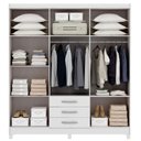 Ver imagem 3 de Guarda Roupa Casal 6 Portas 3 Gavetas 180cm Branco Megasul