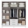 Guarda Roupa Casal 6 Portas 3 Gavetas 180cm Branco Megasul - 3