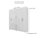 Ver imagem 5 de Guarda Roupa Casal 6 Portas 3 Gavetas 180cm Branco Megasul