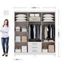 Ver imagem 4 de Guarda Roupa Casal 6 Portas 3 Gavetas 180cm Branco Megasul