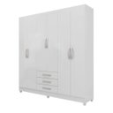 Ver imagem 1 de Guarda Roupa Casal 6 Portas 3 Gavetas 180cm Branco Megasul