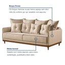 Ver imagem 5 de Sofá 3 Lugares 220cm Base em Madeiras Maciça Athena