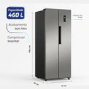 Ver imagem 3 de Geladeira Refrigerador Hq Frost Free Side By Side 460 Litros Inox Hq-460SBSFF
