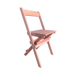 Conjunto Mesa Dobrável para Bar e Lanchonetes 60x60cm com 2 Cadeiras em Madeira Maciça - Cru - 3