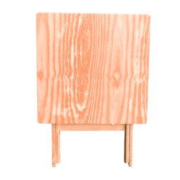 Conjunto Mesa Dobrável para Bar e Lanchonetes 60x60cm com 2 Cadeiras em Madeira Maciça - Cru - 4