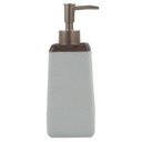 Ver imagem 1 de Porta Sabonete Liquido Branco Detalhe Estilo Madeira em Resina 19,5cm PO0135 BTC