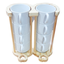 Ver imagem 2 de Kit Jogo 8 Xicaras Café/chá Hotel 200ml Empilháveis C/ Suporte Pinus - Porcelana Branca