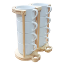 Ver imagem 4 de Kit Jogo 8 Xicaras Café/chá Hotel 200ml Empilháveis C/ Suporte Pinus - Porcelana Branca