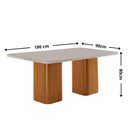 Ver imagem 5 de Mesa de Jantar Eloise 180cm Tampo MDF Vidro Canto Copo com 6 Cadeiras Lorena Moderna Mobília