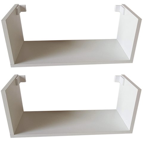 Kit 2 Prateleira U Reforçado 40x15x15p Branco Mdf Livros