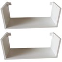 Ver imagem 1 de Kit 2 Prateleira U Reforçado 40x15x15p Branco Mdf Livros