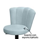 Ver imagem 3 de Cadeira Mocho Pétala Estética com Encosto Girátorio Veludo:veludo Azul Tiffany