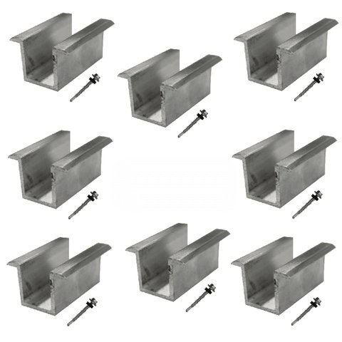 Fixador Grampo Intermediário Middle Clamp Tipo U Placa Painel Solar Alumínio e Inox | Perfil Master