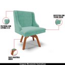 Ver imagem 4 de Kit 6 Cadeiras Decorativas Sala de Jantar Base Fixa de Madeira Firenze Veludo Preto/Castanho G19 - G