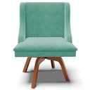 Ver imagem 7 de Kit 6 Cadeiras Decorativas Sala de Jantar Base Fixa de Madeira Firenze Veludo Preto/Castanho G19 - G