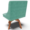 Ver mais imagens de Kit 6 Cadeiras Decorativas Sala de Jantar Base Fixa de Madeira Firenze Veludo Preto/Castanho G19 - G