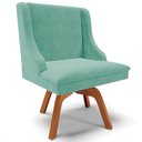 Ver imagem 1 de Kit 6 Cadeiras Decorativas Sala de Jantar Base Fixa de Madeira Firenze Veludo Preto/Castanho G19 - G