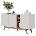 Ver imagem 3 de Sala de Jantar Noronha Cristaleira e Buffet Aparador Off White Matte/Freijó - Colibri