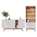 Ver imagem 1 de Sala de Jantar Noronha Cristaleira e Buffet Aparador Off White Matte/Freijó - Colibri