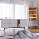 Ver imagem 2 de Sala de Jantar Noronha Cristaleira e Buffet Aparador Off White Matte/Freijó - Colibri