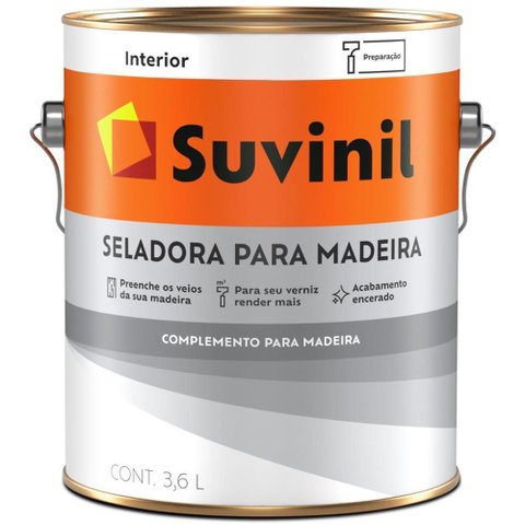 Seladora para Madeira 3,6 Litros Transparente - 52658772 - Suvinil Seladora para Madeira 3,6l Transp