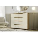 Ver imagem 3 de Cômoda Doble 8 Gavetas com Vistas Flex Carvalho Grife/off White - Albatroz