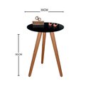 Ver imagem 2 de Mesa de Canto Pés Palito Amadeirado com Tampo Vidro 35cm Preto 50cm