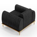 Ver imagem 6 de Kit Sofá 3 Lugares Sala Estar 210cm e Poltrona Molino Pés D'ouro D02 Linho Chumbo D-465 - Lyam