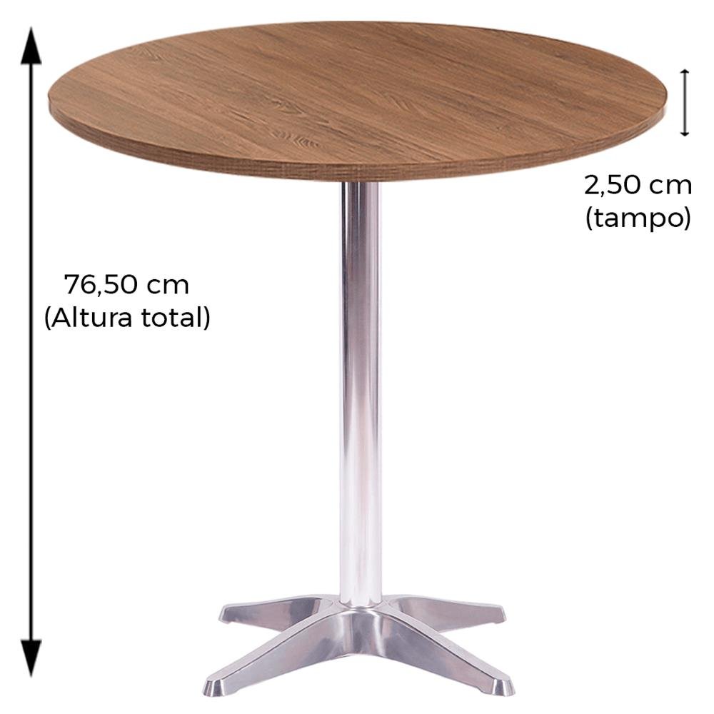 Mesa de Jantar Redonda 60 cm Tampo Evora em MDP Base Delta - 6