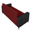 Ver imagem 6 de Sofá Living Decorativo Houston 2 Lugares 180cm Pés em Metal Veludo/ Pu Bordô/ Preto G33 - Gran Belo