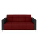 Ver imagem 4 de Sofá Living Decorativo Houston 2 Lugares 180cm Pés em Metal Veludo/ Pu Bordô/ Preto G33 - Gran Belo
