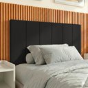 Ver imagem 1 de Cabeceira Lisa Solteiro Estofada Suede Espuma Premium Modulada Conforto e Design - Preto