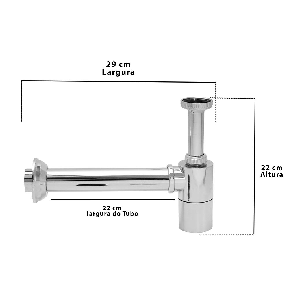 Sifão Universal Com Adaptador De Até 2 Polegadas Cromado - 6