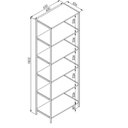 Ver imagem 3 de Estante 6 Prateleiras Com Estrutura de Aço Artetube 180x63 Art in Móveis