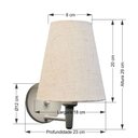 Ver imagem 2 de Arandela Cone Md-2007 Base Branco Cúpula em Tecido 20-08x18cm Rustico Bege - Bivolt
