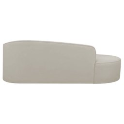 Divã Recamier Curvo Sala de Estar Inglaterra Lado Esquerdo 180cm Linho Bege - Incasa Decor - 3