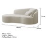 Divã Recamier Curvo Sala de Estar Inglaterra Lado Esquerdo 180cm Linho Bege - Incasa Decor - 6