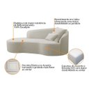 Ver imagem 4 de Divã Recamier Curvo Sala de Estar Inglaterra Lado Esquerdo 180cm Linho Bege - Incasa Decor
