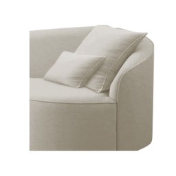 Divã Recamier Curvo Sala de Estar Inglaterra Lado Esquerdo 180cm Linho Bege - Incasa Decor - 5