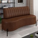Ver imagem 1 de Sofá Chaise 2 Lugares Sala Living 160cm Pés Industrial Cayman K01 Couríssimo Marrom - Lyam Decor