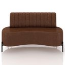 Ver imagem 3 de Sofá Chaise 2 Lugares Sala Living 160cm Pés Industrial Cayman K01 Couríssimo Marrom - Lyam Decor