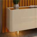 Ver imagem 7 de Painel e Rack com Led Pés Vidro Royal Nobre Off White Naturale - Gelius