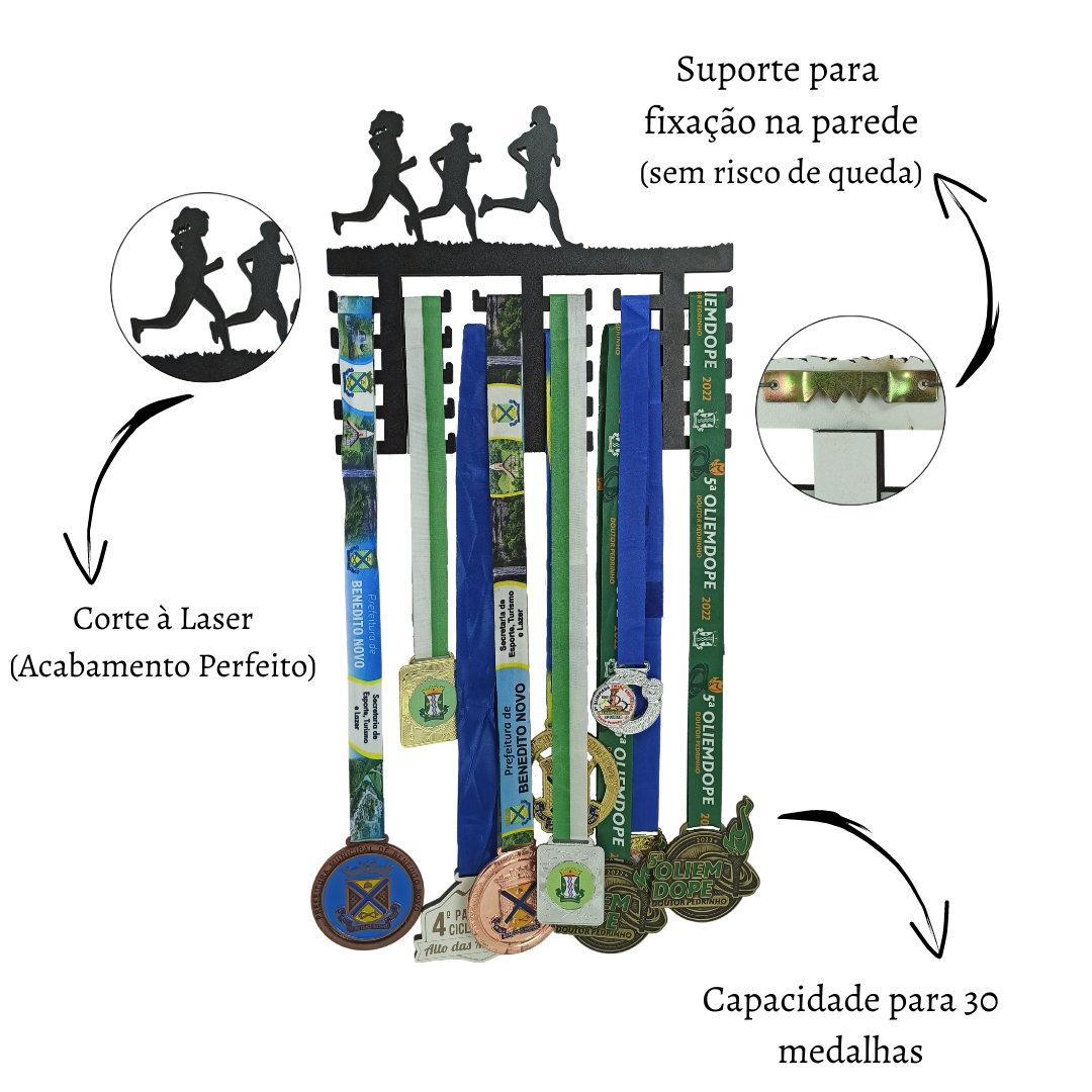 Porta Medalhas Premiação Corrida Maratona Triatlo Alteta - 3
